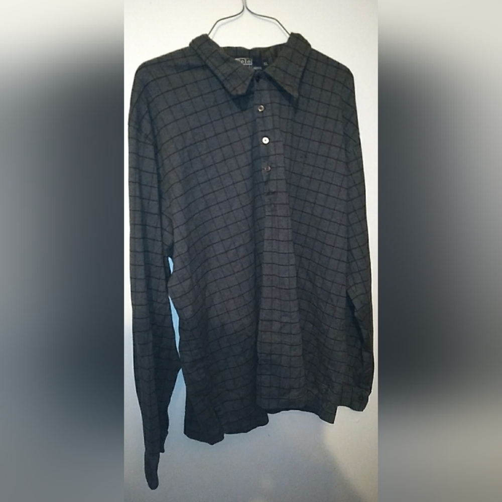 Gray with black stripe polo shirt